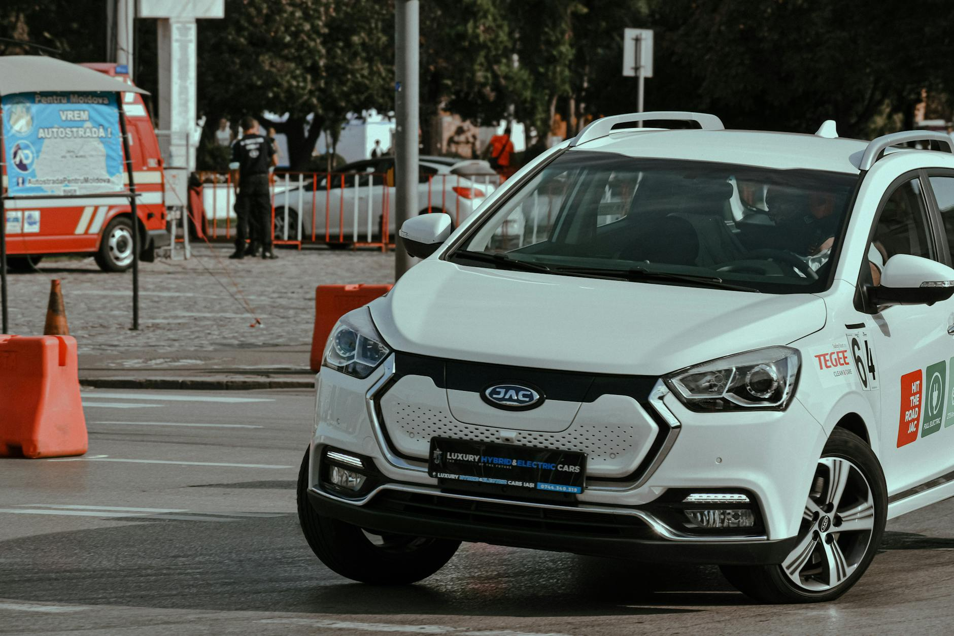 electric car driving lesson