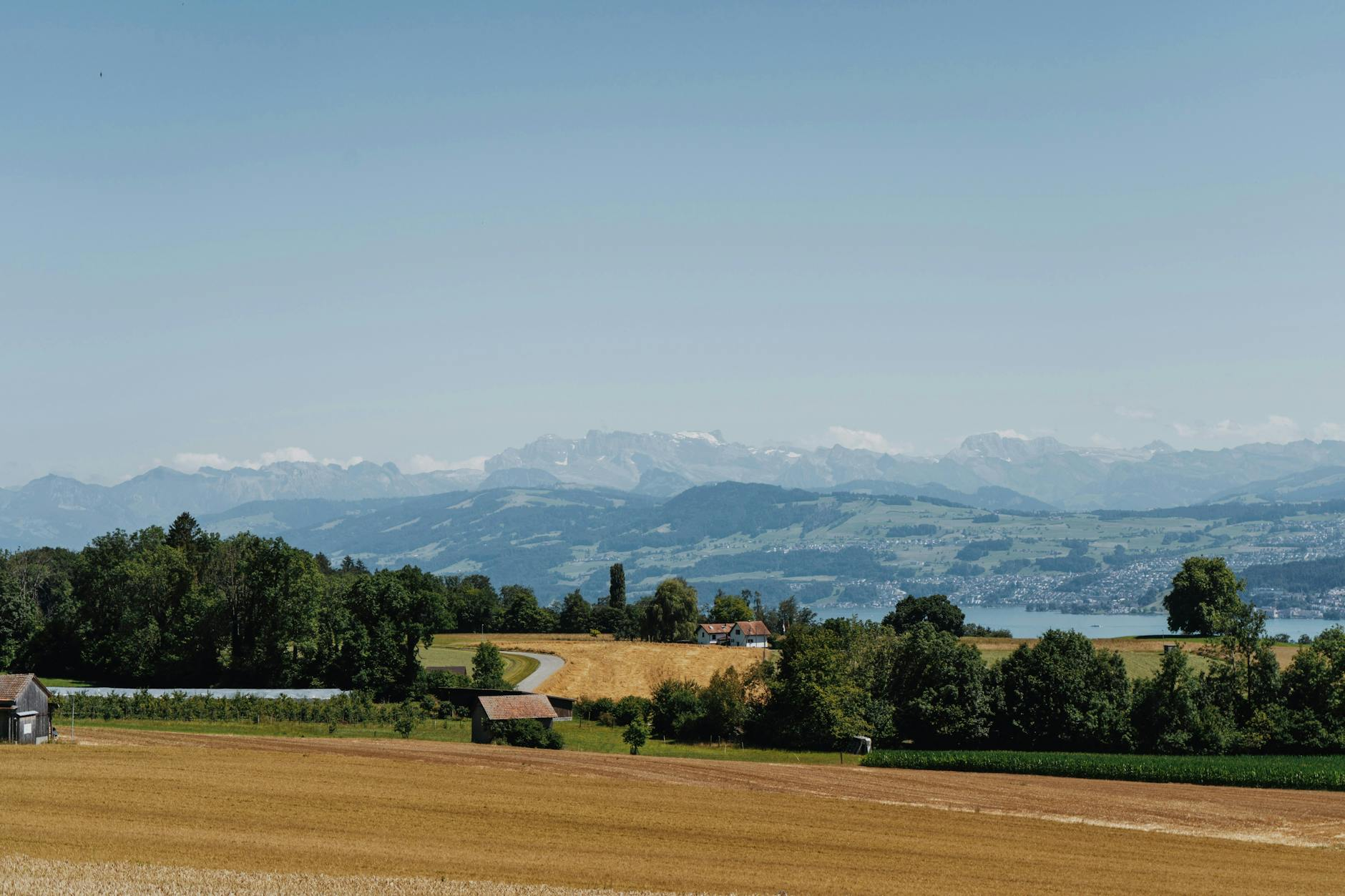 Swiss country road driving